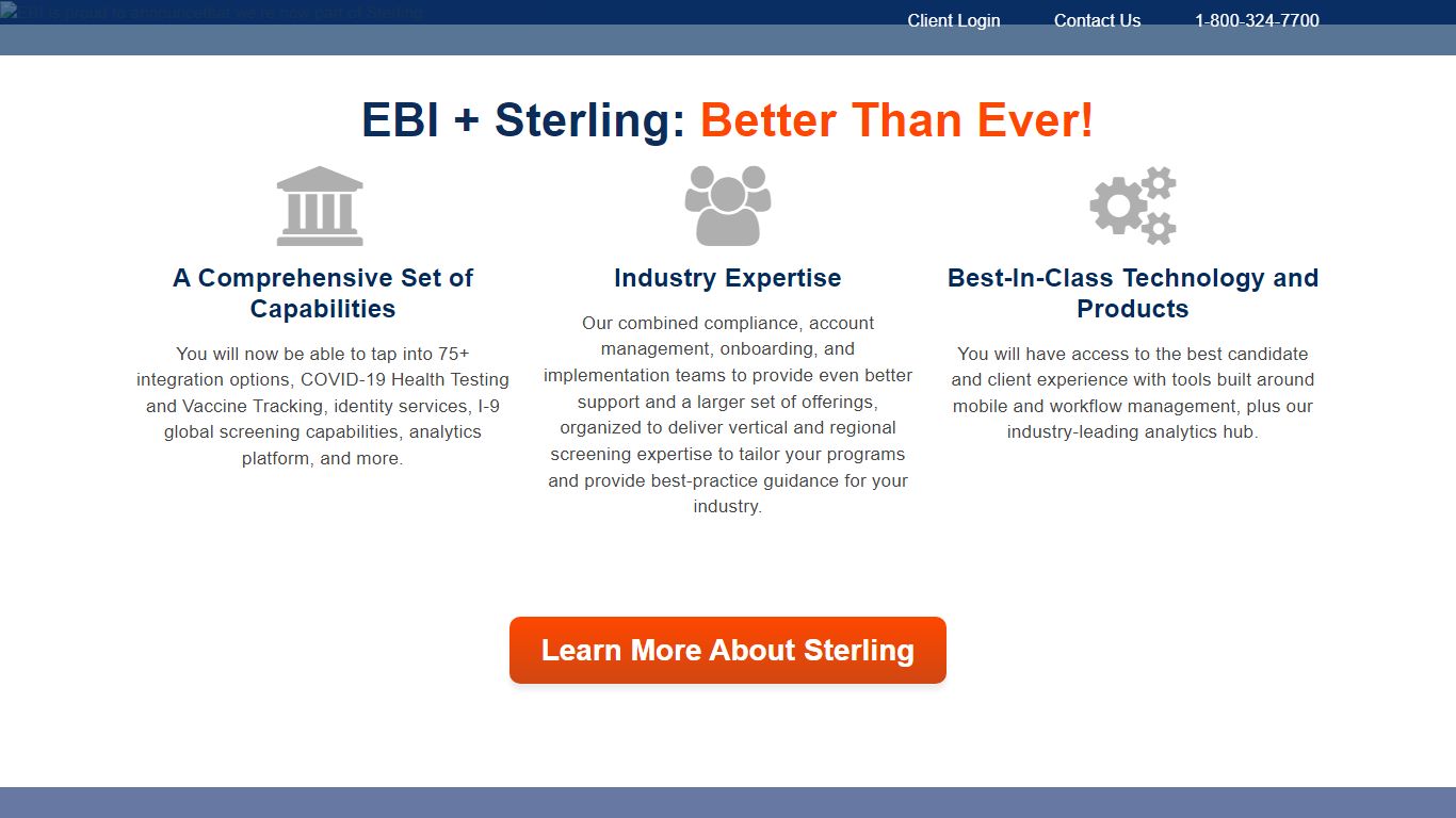 EBI + Sterling - Employment Background Investigations, Inc.