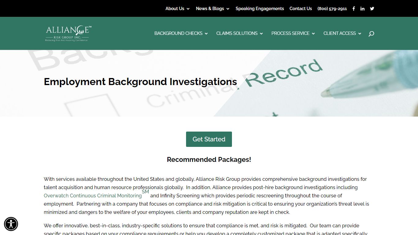 Employment Background Investigations - Alliance Risk Group Inc.™